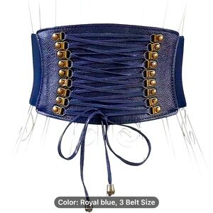 Vintage Style Plus Size Blue Corset Belt